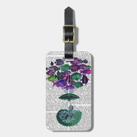 Étiquette À Bagage Vol Du Ballon À Air Chaud Poisson (Devant Vertical)