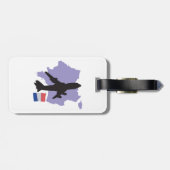 Étiquette À Bagage Vol vers la France (Dos horizontal)