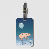 Étiquette À Bagage Voler un cochon dans un ballon (Devant Vertical)