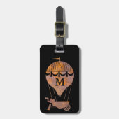 Étiquette À Bagage Volet à air chaud Steampunk Rusty Monogramme perso (Devant Vertical)