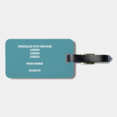 Étiquette À Bagage Volley-ball blanc turquoise (Dos horizontal)