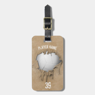 Étiquette À Bagage Volley-ball déchiqueté (personnalisé)