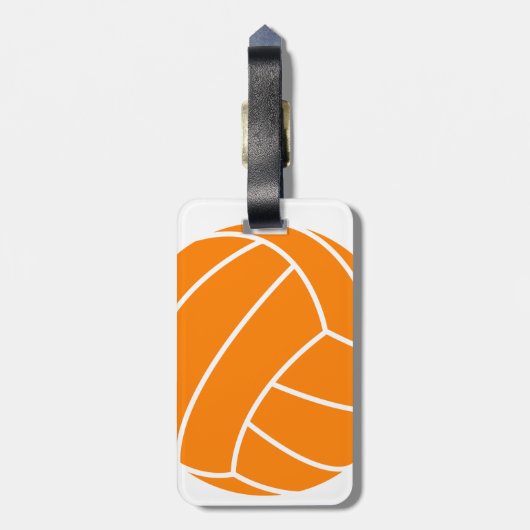 Étiquette À Bagage Volley-ball orange et blanc (Dos Vertical)