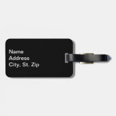 Étiquette À Bagage Volley sportif violet et noir (Dos horizontal)