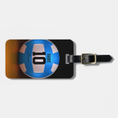 Étiquette À Bagage Volleyball bleu (Devant horizontal)