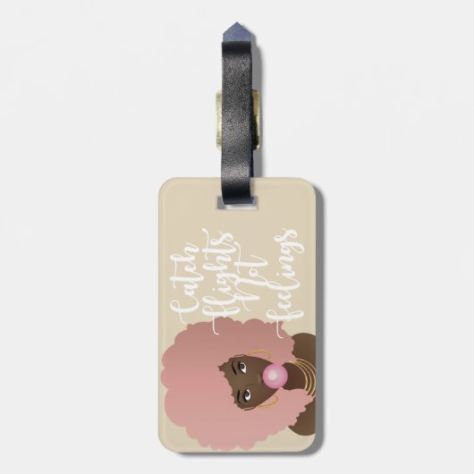 Étiquette À Bagage Vols Capture Pas Sentiments, Femme Noire, Gomme Be (Dos Vertical)