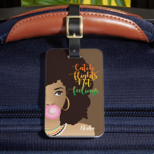 Étiquette À Bagage Vols Sans Sentiments, Femme Noire, Genre, Brown
