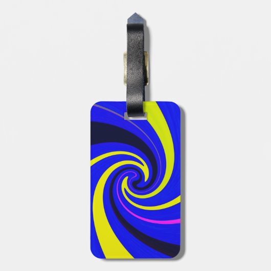 Étiquette À Bagage Vortex bleu (Dos Vertical)