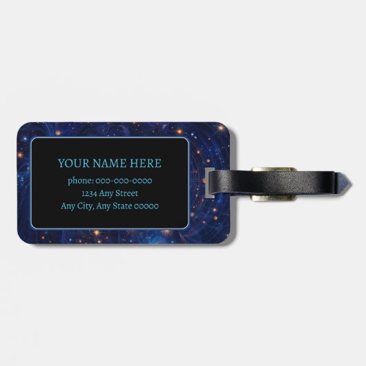 Étiquette À Bagage Vortex céleste (Dos horizontal)