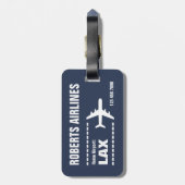 Étiquette À Bagage VOTRE LIGNE AÉRIENNE (personnalisable) (Dos Vertical)