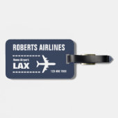 Étiquette À Bagage VOTRE LIGNE AÉRIENNE (personnalisable) (Dos horizontal)