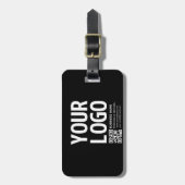 Étiquette À Bagage Votre logo avec code QR et texte modifiables (Devant Vertical)