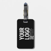 Étiquette À Bagage Votre logo avec code QR et texte modifiables (Dos Vertical)