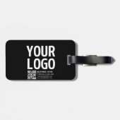 Étiquette À Bagage Votre logo avec code QR et texte modifiables (Dos horizontal)
