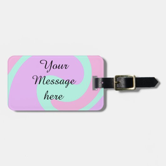 Étiquette À Bagage Votre message ici ajouter texte nom monogramme ros (Devant horizontal)