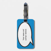 Étiquette À Bagage Votre message Voix Bubble Amusant Retro Comique Li (Dos Vertical)