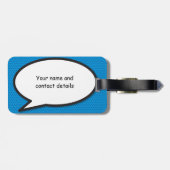 Étiquette À Bagage Votre message Voix Bubble Amusant Retro Comique Li (Dos horizontal)
