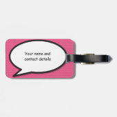 Étiquette À Bagage Votre message Voix Bubble Amusant Retro Comique Li (Dos horizontal)