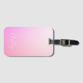 Étiquette À Bagage Votre nom ou mot | Pink Ombre Gradation (Devant Horizontal)
