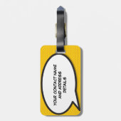 Étiquette À Bagage Votre nom Speech Bubble Fun Retro Comédie Livre (Dos Vertical)