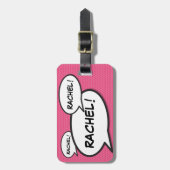 Étiquette À Bagage Votre nom Speech Bubble Fun Retro Comédie Livre (Devant Vertical)