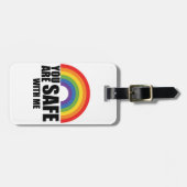Étiquette À Bagage Vous Êtes En Sécurité Avec Moi LGBTQ Rainbow Pride (Devant horizontal)