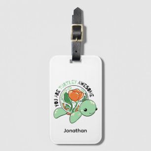 Étiquette À Bagage Vous Êtes Turtley Awesome Flower Succulte Tortue