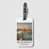 Étiquette À Bagage Voyage à Budapest Danube Rivière (Devant Vertical)