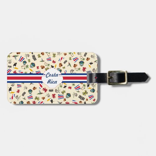 Étiquette À Bagage Voyage à Costa Rico pour explorer (Devant horizontal)