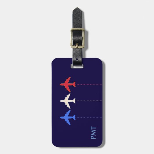 Étiquette À Bagage Voyage aux États-Unis en avion (Devant Vertical)