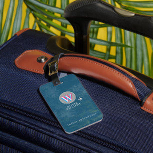 Étiquette À Bagage Voyage Aventures Initiale W (modifiable)