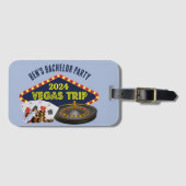 Étiquette À Bagage Voyage de Bachelor Party personnalisable au casino (Devant Horizontal)