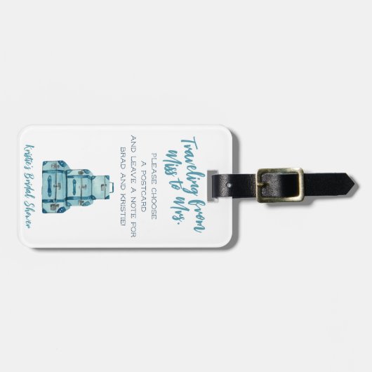 Étiquette À Bagage Voyage de Mlle à Mme Valise de mariage (Devant horizontal)