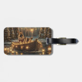 Étiquette À Bagage Voyage de Noël du berger allemand (Dos horizontal)