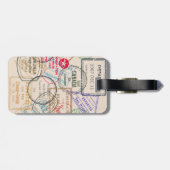 Étiquette À Bagage Voyage de timbres de passeport (Dos horizontal)