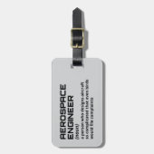 Étiquette À Bagage Voyage d'ingénieur aérospatial Witty (Devant Vertical)