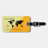 Étiquette À Bagage Voyage élégant, moderne et géométrique Jaune (Devant horizontal)