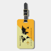 Étiquette À Bagage Voyage élégant, moderne et géométrique Jaune (Devant Vertical)