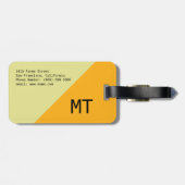 Étiquette À Bagage Voyage élégant, moderne et géométrique Jaune (Dos horizontal)