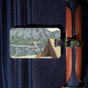 Étiquette À Bagage Voyage en avion et pêche en Alaska sauvage