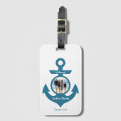 Étiquette À Bagage Voyage en famille de croisière personnalisé avec v (Devant Vertical)