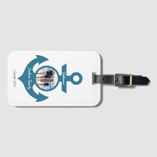 Étiquette À Bagage Voyage en famille de croisière personnalisé avec v (Devant Horizontal)