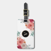 Étiquette À Bagage Voyage en rose rouge (Devant Vertical)