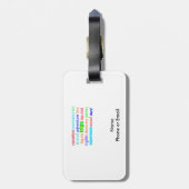 Étiquette À Bagage Voyage et exploration Word Art (Dos Vertical)