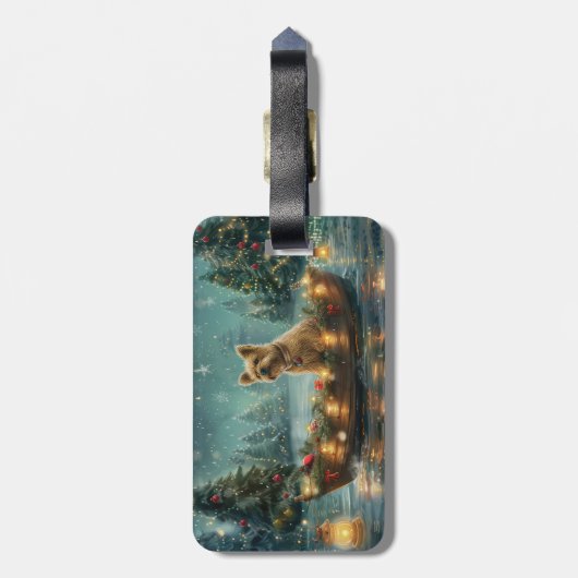 Étiquette À Bagage Voyage festif de Noël de Cairn Terrier (Dos Vertical)