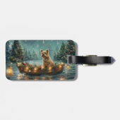 Étiquette À Bagage Voyage festif de Noël de Cairn Terrier (Dos horizontal)