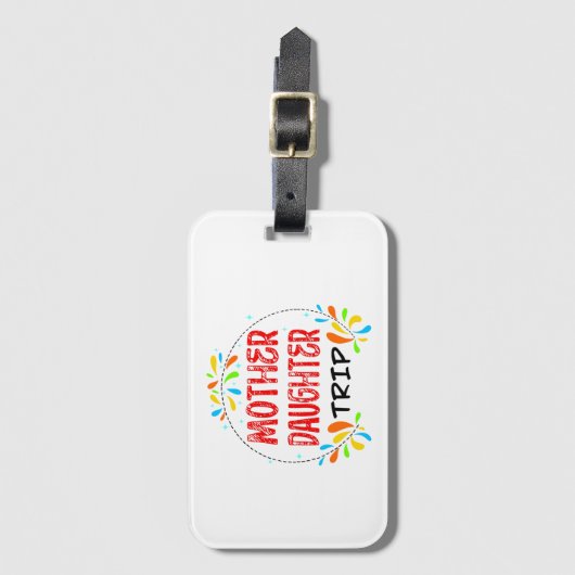 Étiquette À Bagage Voyage Fille Mère, Vacances Fille Mère (Devant Vertical)