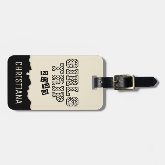 Étiquette À Bagage Voyage Filles 2023 Filles Week-end Vacances Getawa (Devant horizontal)