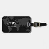 Étiquette À Bagage Voyage international noir (Devant horizontal)