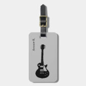 Étiquette À Bagage Voyage musique rock noir (Devant Vertical)